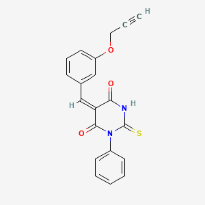 molecular formula C20H14N2O3S B5171571 1-phenyl-5-[3-(2-propyn-1-yloxy)benzylidene]-2-thioxodihydro-4,6(1H,5H)-pyrimidinedione 