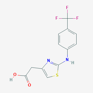 molecular formula C12H9F3N2O2S B517159 {2-[4-(Trifluoromethyl)anilino]-1,3-thiazol-4-yl}acetic acid CAS No. 918793-31-4