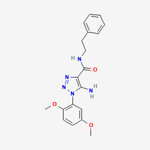 molecular formula C19H21N5O3 B5171591 5-amino-1-(2,5-dimethoxyphenyl)-N-(2-phenylethyl)-1H-1,2,3-triazole-4-carboxamide 