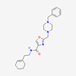 molecular formula C24H32N4O2 B5171603 2-[(4-benzyl-1-piperazinyl)methyl]-N-[2-(1-cyclohexen-1-yl)ethyl]-1,3-oxazole-4-carboxamide 