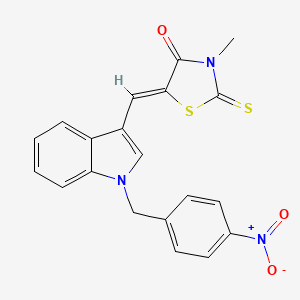 molecular formula C20H15N3O3S2 B5171624 3-methyl-5-{[1-(4-nitrobenzyl)-1H-indol-3-yl]methylene}-2-thioxo-1,3-thiazolidin-4-one 
