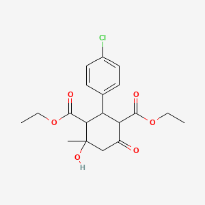 molecular formula C19H23ClO6 B5171642 diethyl 2-(4-chlorophenyl)-4-hydroxy-4-methyl-6-oxo-1,3-cyclohexanedicarboxylate CAS No. 294194-13-1