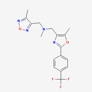molecular formula C17H17F3N4O2 B5171667 N-methyl-1-(4-methyl-1,2,5-oxadiazol-3-yl)-N-({5-methyl-2-[4-(trifluoromethyl)phenyl]-1,3-oxazol-4-yl}methyl)methanamine 