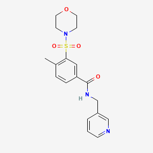 molecular formula C18H21N3O4S B5171676 4-methyl-3-(morpholin-4-ylsulfonyl)-N-(pyridin-3-ylmethyl)benzamide 