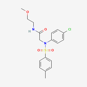 molecular formula C18H21ClN2O4S B5171683 N~2~-(4-chlorophenyl)-N~1~-(2-methoxyethyl)-N~2~-[(4-methylphenyl)sulfonyl]glycinamide 