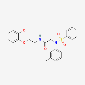 molecular formula C24H26N2O5S B5171720 N~1~-[2-(2-methoxyphenoxy)ethyl]-N~2~-(3-methylphenyl)-N~2~-(phenylsulfonyl)glycinamide 