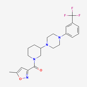molecular formula C21H25F3N4O2 B5171727 1-{1-[(5-methyl-3-isoxazolyl)carbonyl]-3-piperidinyl}-4-[3-(trifluoromethyl)phenyl]piperazine 