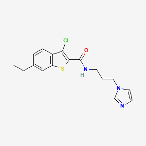 molecular formula C17H18ClN3OS B5171735 3-chloro-6-ethyl-N-[3-(1H-imidazol-1-yl)propyl]-1-benzothiophene-2-carboxamide 