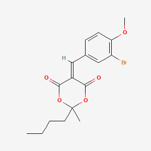 molecular formula C17H19BrO5 B5171742 5-(3-bromo-4-methoxybenzylidene)-2-butyl-2-methyl-1,3-dioxane-4,6-dione 