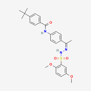 molecular formula C27H31N3O5S B5171768 4-tert-butyl-N-(4-{N-[(2,5-dimethoxyphenyl)sulfonyl]ethanehydrazonoyl}phenyl)benzamide 