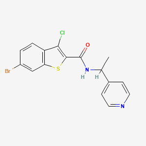 molecular formula C16H12BrClN2OS B5171771 6-bromo-3-chloro-N-[1-(4-pyridinyl)ethyl]-1-benzothiophene-2-carboxamide 
