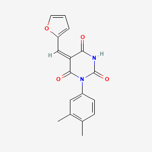 1-(3,4-dimethylphenyl)-5-(2-furylmethylene)-2,4,6(1H,3H,5H)-pyrimidinetrione