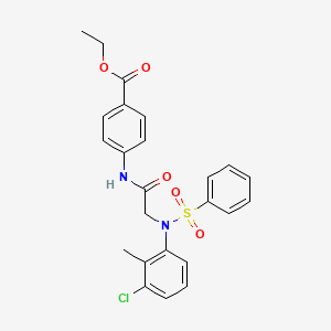 molecular formula C24H23ClN2O5S B5171792 ethyl 4-{[N-(3-chloro-2-methylphenyl)-N-(phenylsulfonyl)glycyl]amino}benzoate 