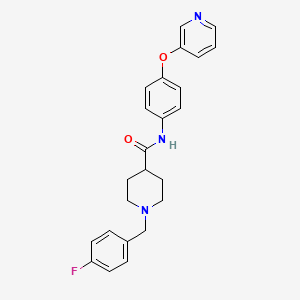 molecular formula C24H24FN3O2 B5171795 1-(4-fluorobenzyl)-N-[4-(3-pyridinyloxy)phenyl]-4-piperidinecarboxamide 