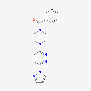 molecular formula C18H18N6O B5171800 3-(4-benzoyl-1-piperazinyl)-6-(1H-pyrazol-1-yl)pyridazine 