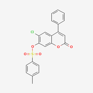 molecular formula C22H15ClO5S B5171810 6-chloro-2-oxo-4-phenyl-2H-chromen-7-yl 4-methylbenzenesulfonate 