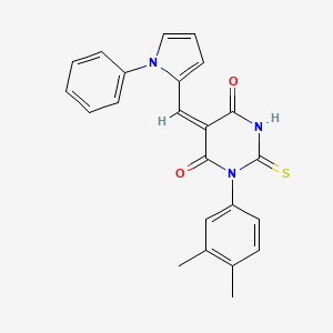 molecular formula C23H19N3O2S B5171837 1-(3,4-dimethylphenyl)-5-[(1-phenyl-1H-pyrrol-2-yl)methylene]-2-thioxodihydro-4,6(1H,5H)-pyrimidinedione 