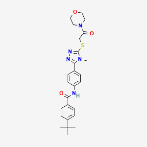 molecular formula C26H31N5O3S B5171843 4-tert-butyl-N-[4-(4-methyl-5-{[2-(4-morpholinyl)-2-oxoethyl]thio}-4H-1,2,4-triazol-3-yl)phenyl]benzamide 