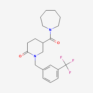 molecular formula C20H25F3N2O2 B5171862 5-(1-azepanylcarbonyl)-1-[3-(trifluoromethyl)benzyl]-2-piperidinone 