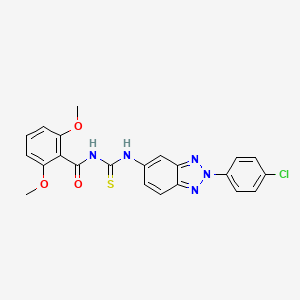 molecular formula C22H18ClN5O3S B5171863 N-({[2-(4-chlorophenyl)-2H-1,2,3-benzotriazol-5-yl]amino}carbonothioyl)-2,6-dimethoxybenzamide 