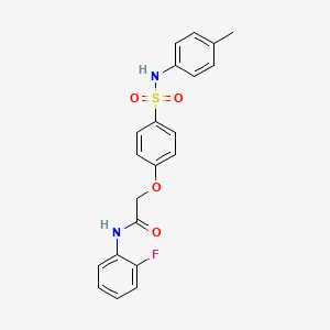 molecular formula C21H19FN2O4S B5171867 N-(2-fluorophenyl)-2-(4-{[(4-methylphenyl)amino]sulfonyl}phenoxy)acetamide 