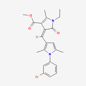 molecular formula C22H23BrN2O3 B5171874 methyl 4-{[1-(3-bromophenyl)-2,5-dimethyl-1H-pyrrol-3-yl]methylene}-1-ethyl-2-methyl-5-oxo-4,5-dihydro-1H-pyrrole-3-carboxylate 