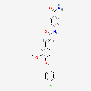 molecular formula C24H21ClN2O4 B5171939 4-[(3-{4-[(4-chlorobenzyl)oxy]-3-methoxyphenyl}acryloyl)amino]benzamide 