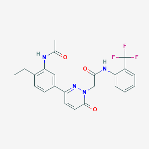 molecular formula C23H21F3N4O3 B5171946 2-[3-[3-(acetylamino)-4-ethylphenyl]-6-oxo-1(6H)-pyridazinyl]-N-[2-(trifluoromethyl)phenyl]acetamide 
