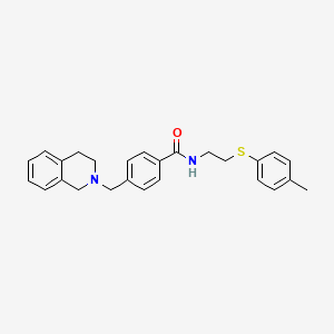 molecular formula C26H28N2OS B5171952 4-(3,4-dihydro-2(1H)-isoquinolinylmethyl)-N-{2-[(4-methylphenyl)thio]ethyl}benzamide 