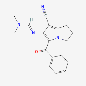 molecular formula C18H18N4O B5171963 N'-(5-benzoyl-7-cyano-2,3-dihydro-1H-pyrrolizin-6-yl)-N,N-dimethylimidoformamide 