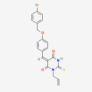 molecular formula C21H17BrN2O3S B5171974 1-allyl-5-{4-[(4-bromobenzyl)oxy]benzylidene}-2-thioxodihydro-4,6(1H,5H)-pyrimidinedione 