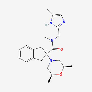 molecular formula C22H30N4O2 B5171983 2-[(2R*,6S*)-2,6-dimethyl-4-morpholinyl]-N-methyl-N-[(4-methyl-1H-imidazol-2-yl)methyl]-2-indanecarboxamide 