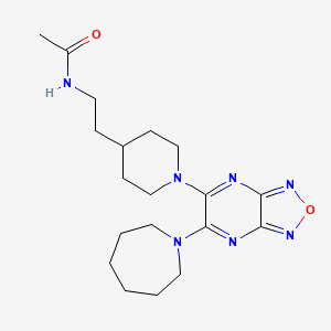 molecular formula C19H29N7O2 B5171991 N-(2-{1-[6-(1-azepanyl)[1,2,5]oxadiazolo[3,4-b]pyrazin-5-yl]-4-piperidinyl}ethyl)acetamide 