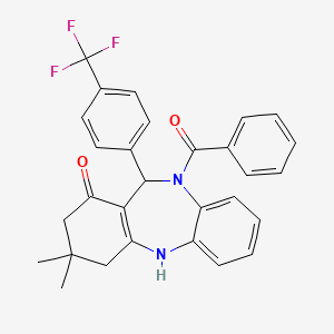 molecular formula C29H25F3N2O2 B5172005 10-benzoyl-3,3-dimethyl-11-[4-(trifluoromethyl)phenyl]-2,3,4,5,10,11-hexahydro-1H-dibenzo[b,e][1,4]diazepin-1-one 