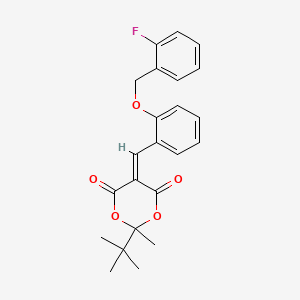 molecular formula C23H23FO5 B5172017 2-tert-butyl-5-{2-[(2-fluorobenzyl)oxy]benzylidene}-2-methyl-1,3-dioxane-4,6-dione 
