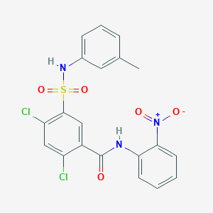 molecular formula C20H15Cl2N3O5S B5172024 2,4-dichloro-5-{[(3-methylphenyl)amino]sulfonyl}-N-(2-nitrophenyl)benzamide 