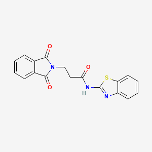molecular formula C18H13N3O3S B5172051 N-1,3-benzothiazol-2-yl-3-(1,3-dioxo-1,3-dihydro-2H-isoindol-2-yl)propanamide 