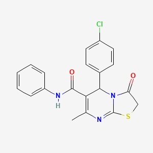 molecular formula C20H16ClN3O2S B5172058 5-(4-chlorophenyl)-7-methyl-3-oxo-N-phenyl-2,3-dihydro-5H-[1,3]thiazolo[3,2-a]pyrimidine-6-carboxamide CAS No. 5959-57-9