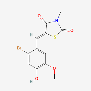 molecular formula C12H10BrNO4S B5172094 5-(2-bromo-4-hydroxy-5-methoxybenzylidene)-3-methyl-1,3-thiazolidine-2,4-dione 