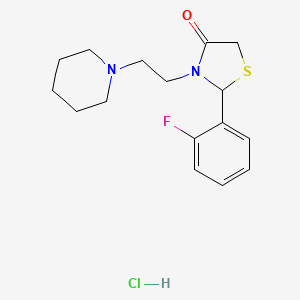 molecular formula C16H22ClFN2OS B5172099 2-(2-fluorophenyl)-3-[2-(1-piperidinyl)ethyl]-1,3-thiazolidin-4-one hydrochloride 