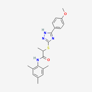 molecular formula C21H24N4O2S B5172117 N-mesityl-2-{[3-(4-methoxyphenyl)-1H-1,2,4-triazol-5-yl]thio}propanamide 