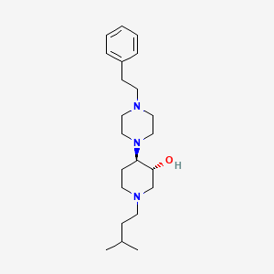 (3R*,4R*)-1-(3-methylbutyl)-4-[4-(2-phenylethyl)-1-piperazinyl]-3-piperidinol