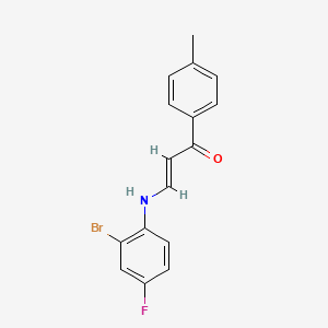 3-[(2-bromo-4-fluorophenyl)amino]-1-(4-methylphenyl)-2-propen-1-one