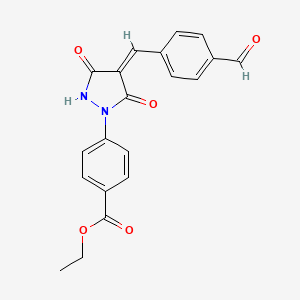molecular formula C20H16N2O5 B5172186 ethyl 4-[4-(4-formylbenzylidene)-3,5-dioxo-1-pyrazolidinyl]benzoate 