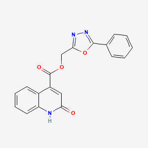 molecular formula C19H13N3O4 B5172217 (5-phenyl-1,3,4-oxadiazol-2-yl)methyl 2-hydroxy-4-quinolinecarboxylate 