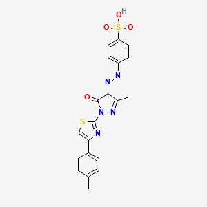 molecular formula C20H17N5O4S2 B5172219 4-({3-methyl-1-[4-(4-methylphenyl)-1,3-thiazol-2-yl]-5-oxo-4,5-dihydro-1H-pyrazol-4-yl}diazenyl)benzenesulfonic acid 