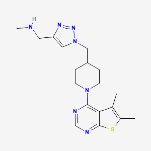molecular formula C18H25N7S B5172239 [(1-{[1-(5,6-dimethylthieno[2,3-d]pyrimidin-4-yl)-4-piperidinyl]methyl}-1H-1,2,3-triazol-4-yl)methyl]methylamine bis(trifluoroacetate) 