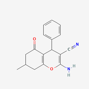 2-amino-7-methyl-5-oxo-4-phenyl-5,6,7,8-tetrahydro-4H-chromene-3-carbonitrile