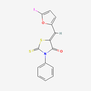 molecular formula C14H8INO2S2 B5172254 5-[(5-iodo-2-furyl)methylene]-3-phenyl-2-thioxo-1,3-thiazolidin-4-one 