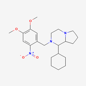 molecular formula C22H33N3O4 B5172278 1-cyclohexyl-2-(4,5-dimethoxy-2-nitrobenzyl)octahydropyrrolo[1,2-a]pyrazine CAS No. 419578-34-0